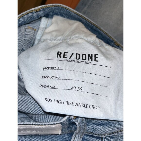 Re/Done 90s cropped distressed high-rise skinny jeans Women's Size 26 - Picture 9 of 12